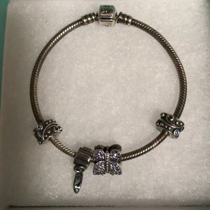 Pandora bracelet with charms